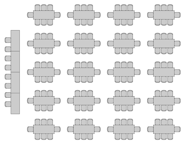 Wedding layout plan for 168 people